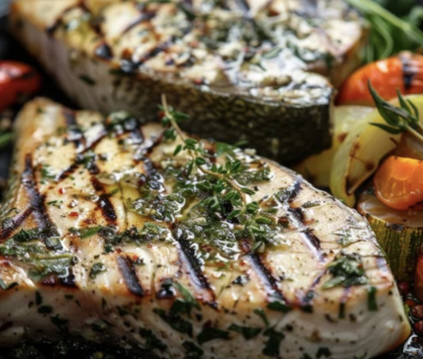 Garlic Herb Grilled Swordfish